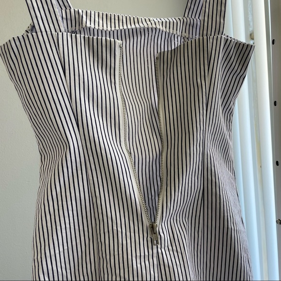 Forever 21 Navy White Stripes Front Slits Mini Dress - Picture 6 of 7